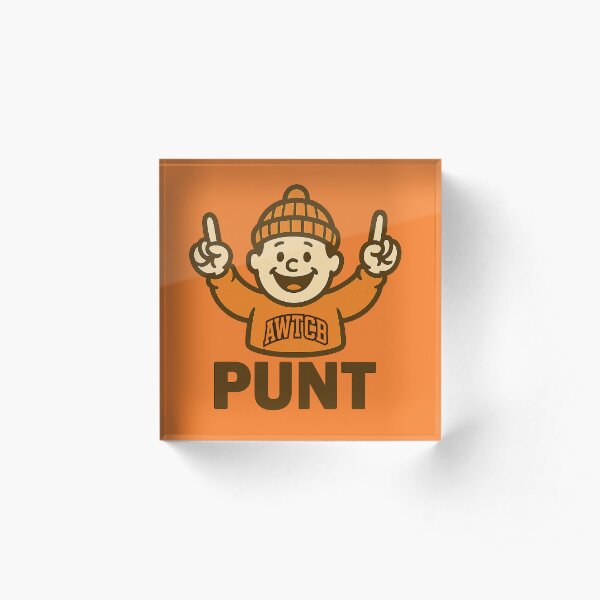 "And We're The Cleveland Browns - Punt" Acrylic Block for Sale by KJCDigital