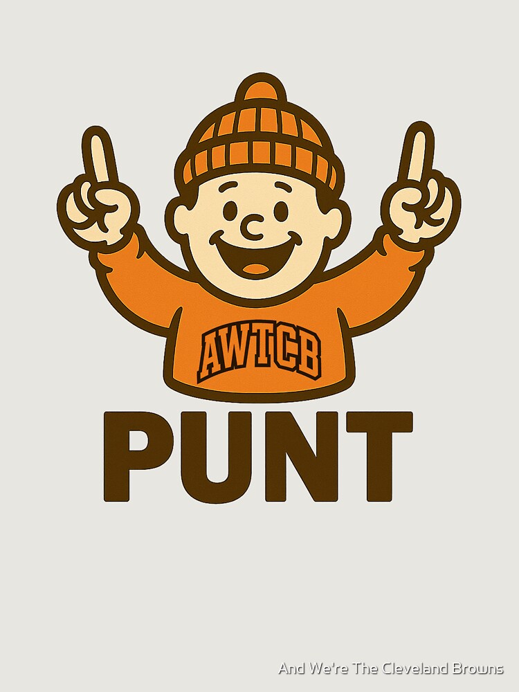 "And We're The Cleveland Browns - Punt" Premium Oversized Hoodie - Image 5