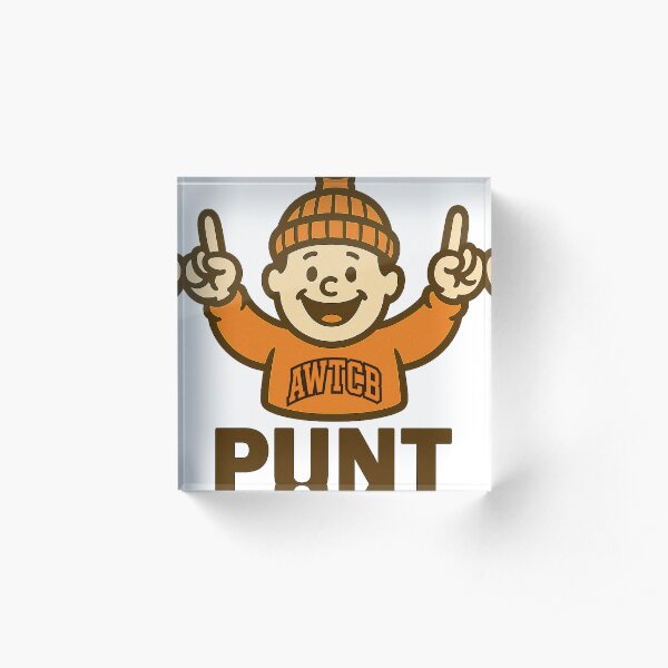 "And We're The Cleveland Browns - Punt" Acrylic Block 