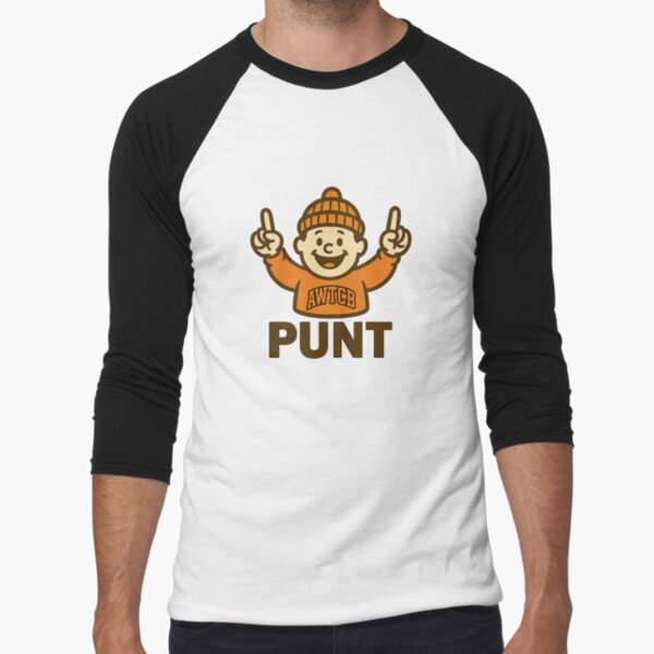"And We're The Cleveland Browns - Punt" Baseball ¾ Sleeve T-Shirt 