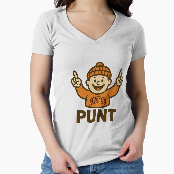 "And We're The Cleveland Browns - Punt" Fitted V-Neck T-Shirt 