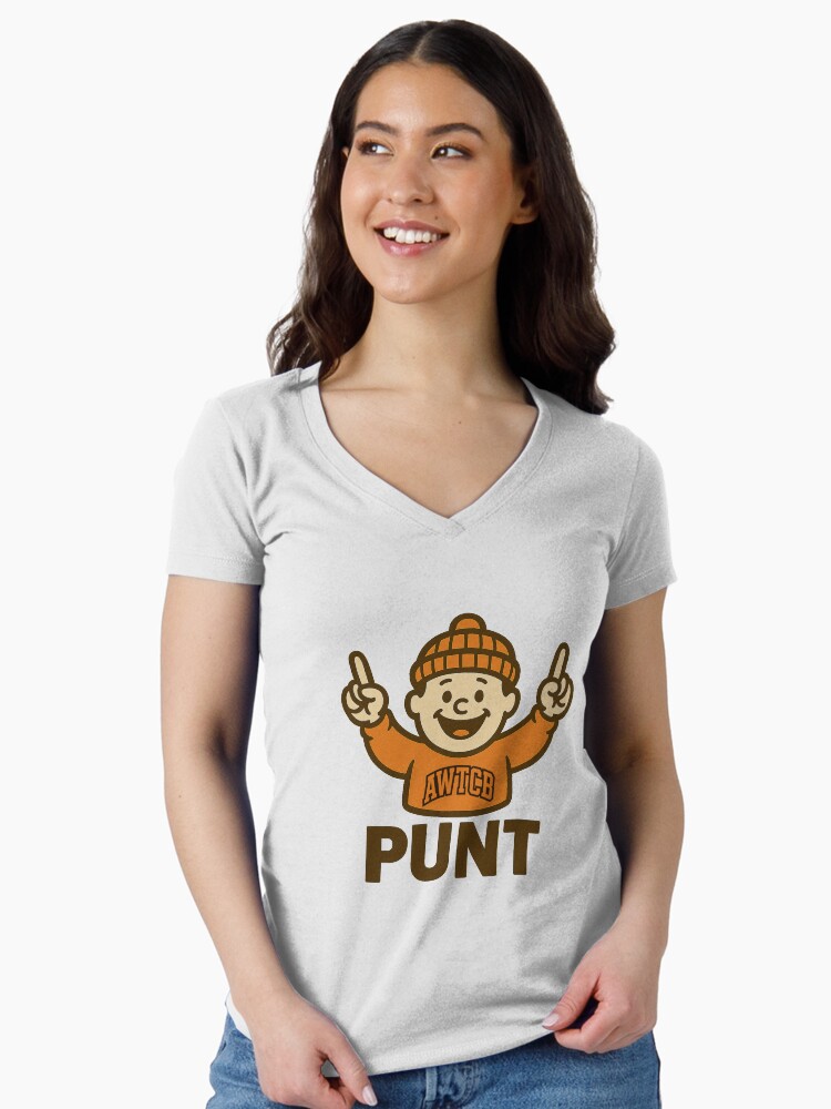 "And We're The Cleveland Browns - Punt" Fitted V-Neck T-Shirt - Image 2