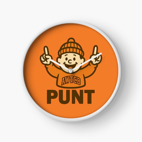 "And We're The Cleveland Browns - Punt" Clock for Sale by KJCDigital