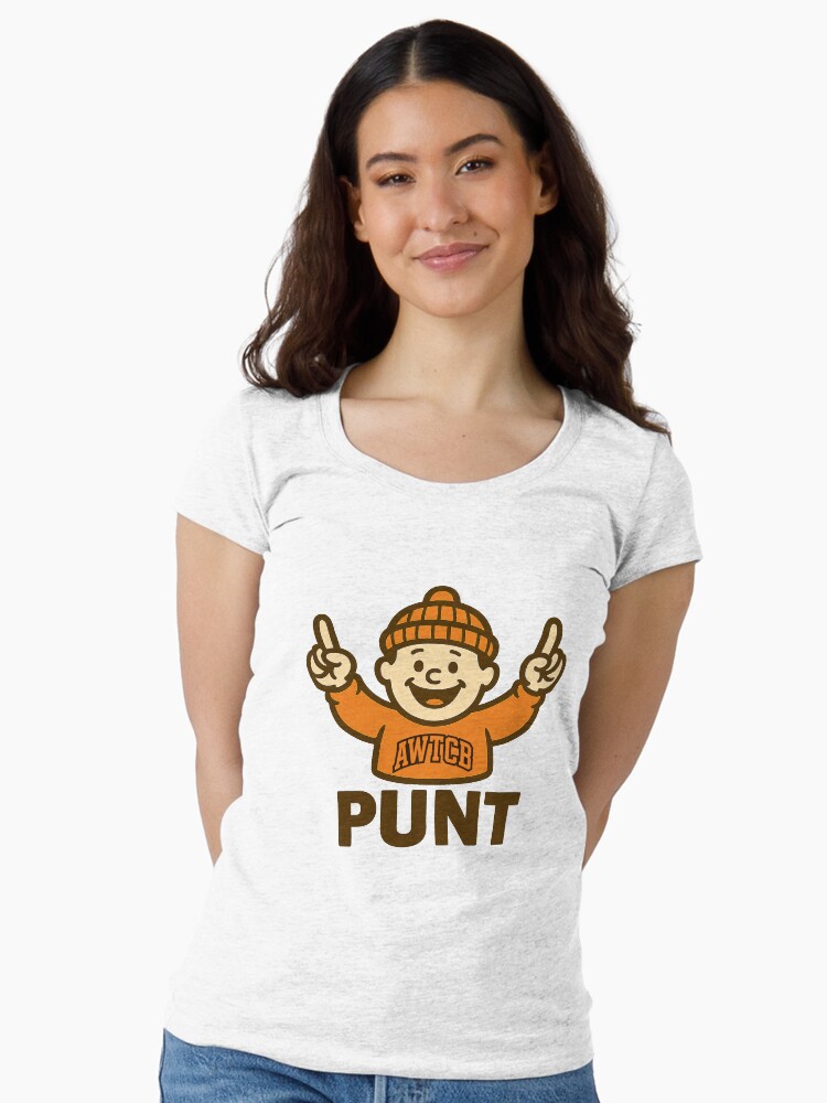 "And We're The Cleveland Browns - Punt" Fitted Scoop T-Shirt - Image 2