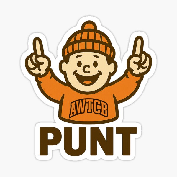 "And We're The Cleveland Browns - Punt" Sticker for Sale by KJCDigital