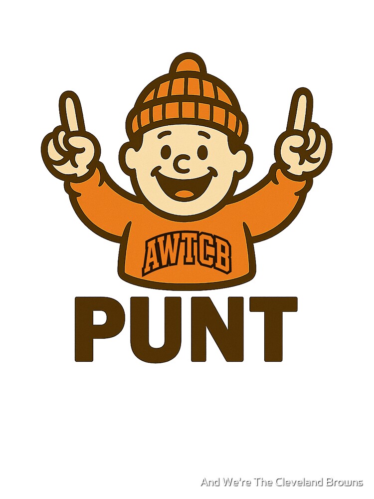 "And We're The Cleveland Browns - Punt" Baseball ¾ Sleeve T-Shirt - Image 5
