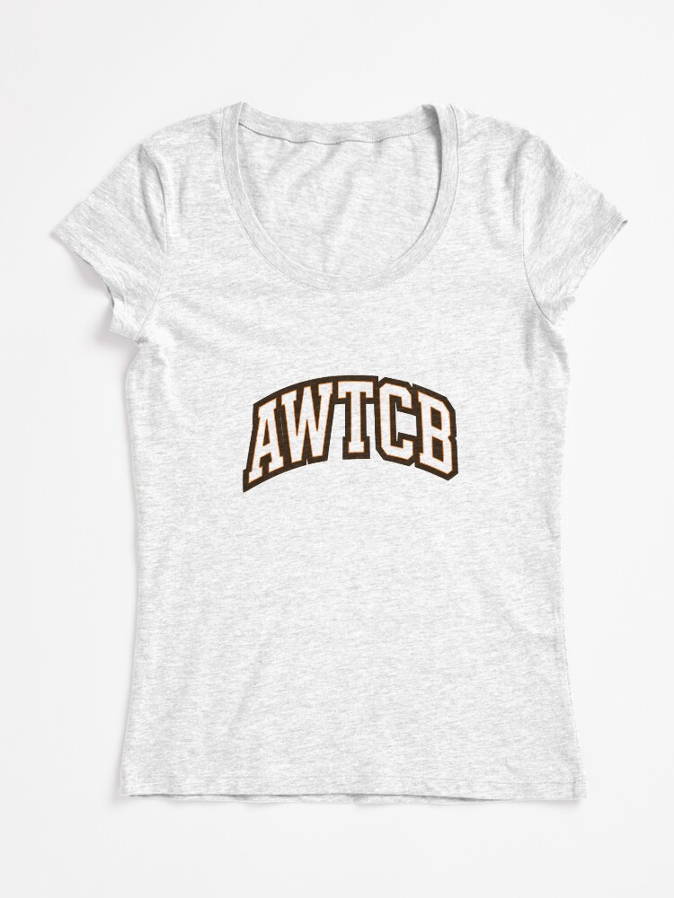 "And We're The Cleveland Browns - AWTCB" Fitted Scoop T-Shirt - Image 3