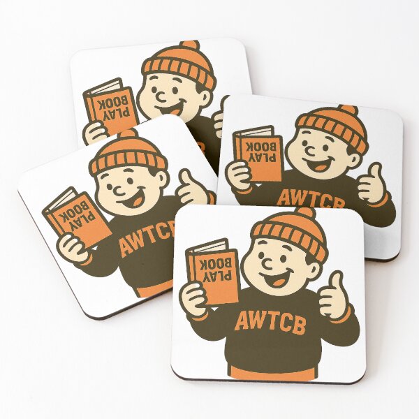 "And We're The Cleveland Browns - Playbook" Coasters (Set of 4) for Sale by KJCDigital