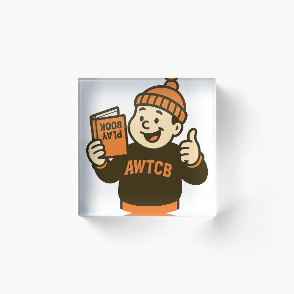 "And We're The Cleveland Browns - Playbook" Acrylic Block 