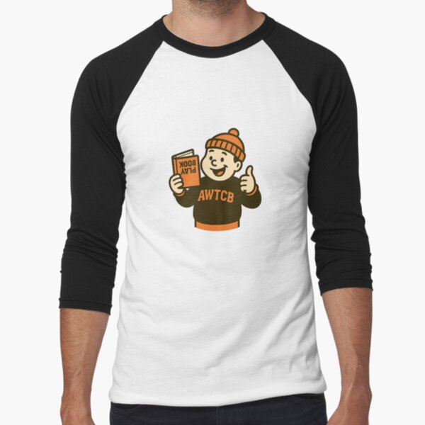 "And We're The Cleveland Browns - Playbook" Baseball ¾ Sleeve T-Shirt 