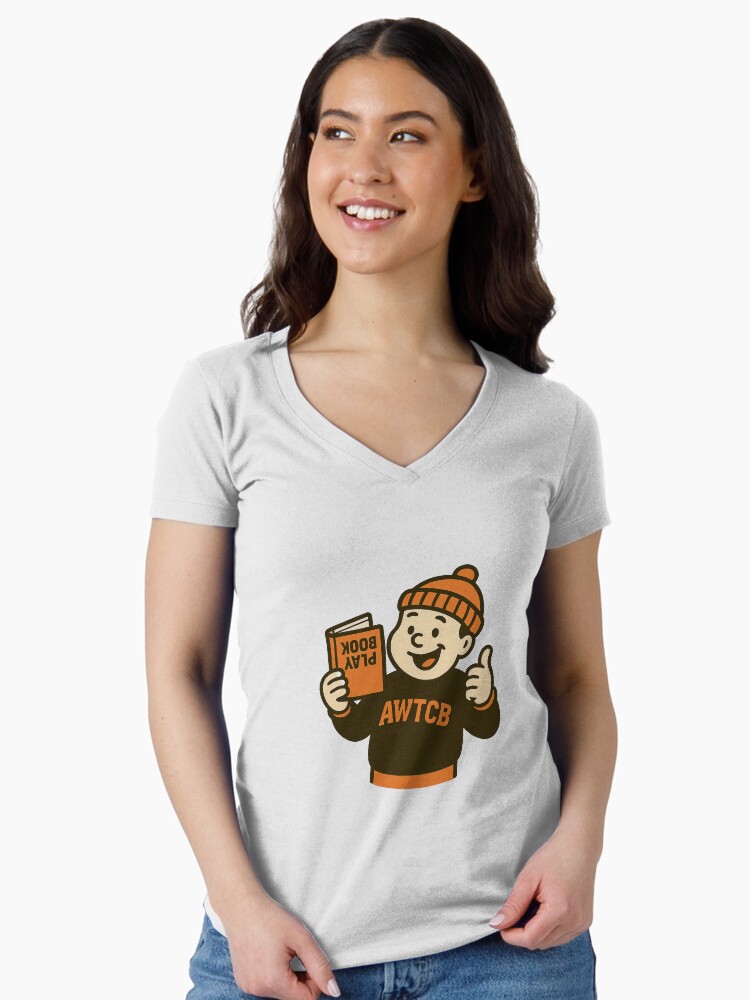 "And We're The Cleveland Browns - Playbook" Fitted V-Neck T-Shirt - Image 2