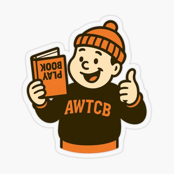 "And We're The Cleveland Browns - Playbook" Sticker for Sale by KJCDigital