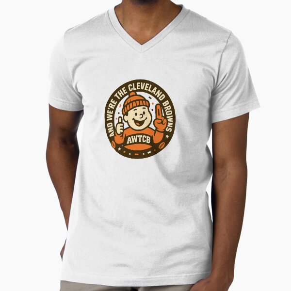 "And We're The Cleveland Browns - Seal" V-Neck T-Shirt 