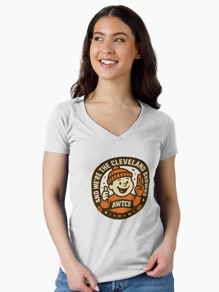 "And We're The Cleveland Browns - Seal" Fitted V-Neck T-Shirt - Image 2