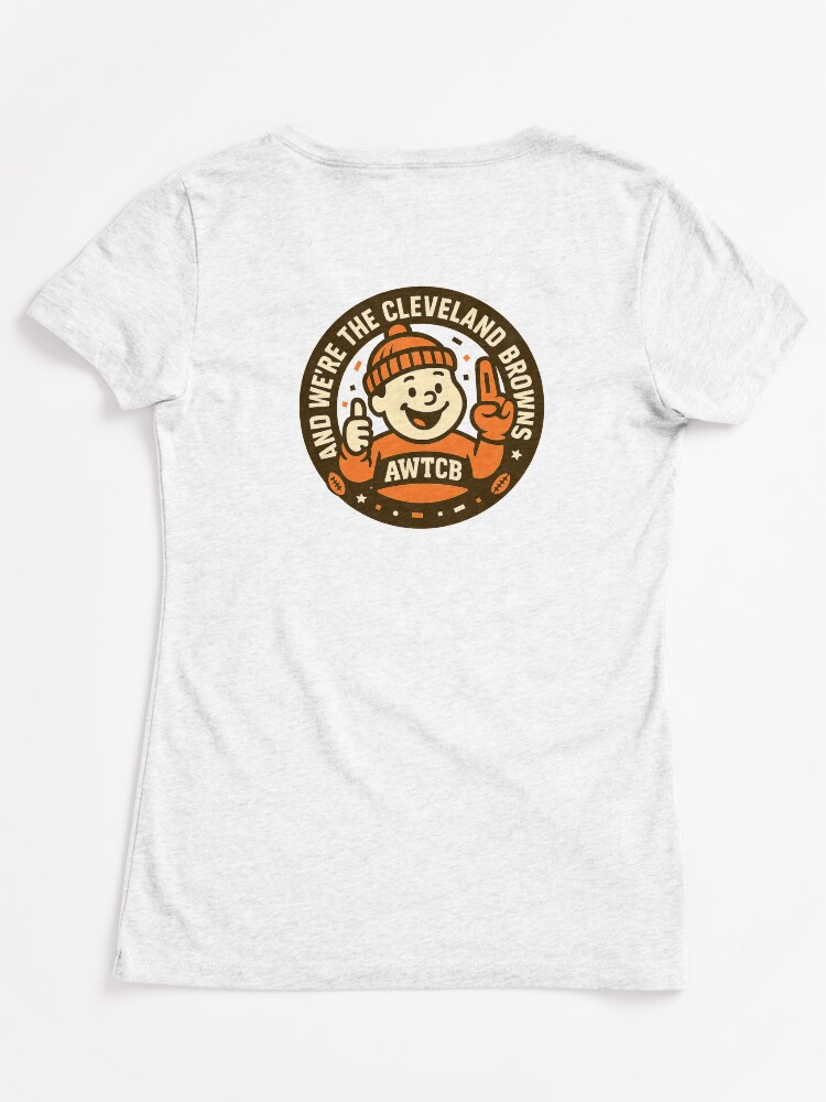 "And We're The Cleveland Browns - Seal" Fitted V-Neck T-Shirt - Image 6