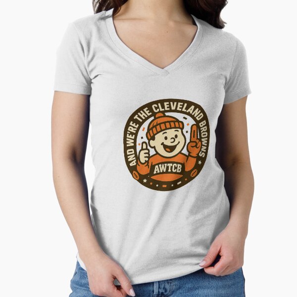 "And We're The Cleveland Browns - Seal" Fitted V-Neck T-Shirt for Sale by KJCDigital