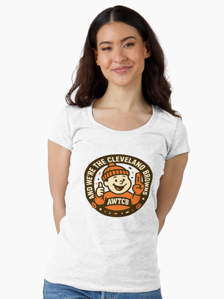 "And We're The Cleveland Browns - Seal" Fitted Scoop T-Shirt - Image 2