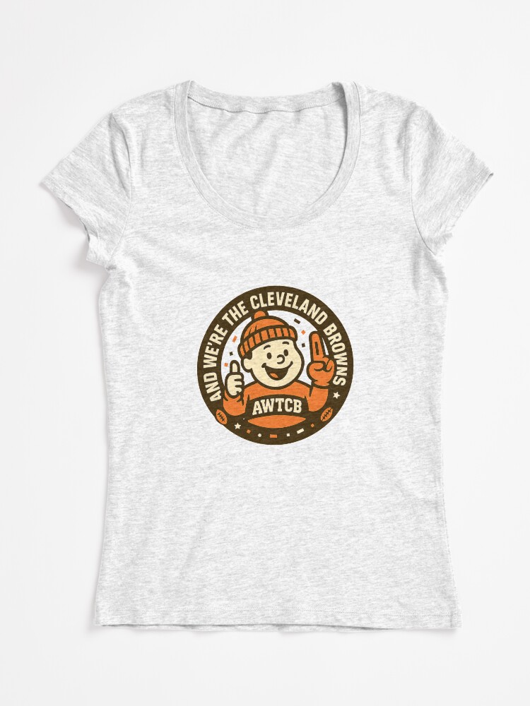 "And We're The Cleveland Browns - Seal" Fitted Scoop T-Shirt - Image 3