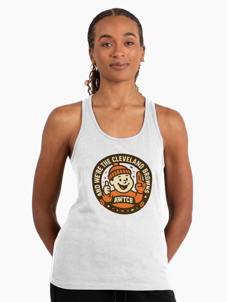 "And We're The Cleveland Browns - Seal" Racerback Tank Top - Image 2