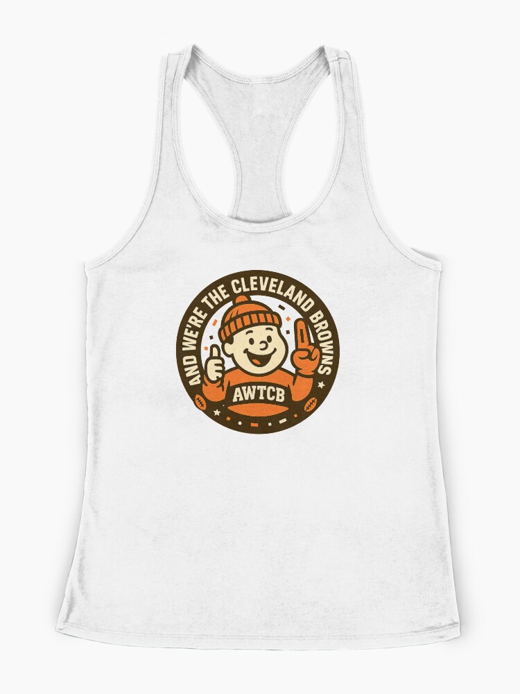 "And We're The Cleveland Browns - Seal" Racerback Tank Top - Image 3